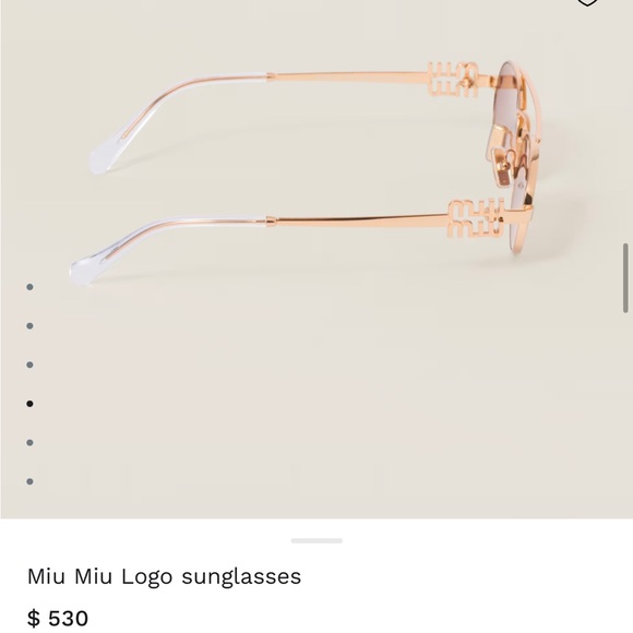 Miu Miu Gold Oval Sunglasses - Picture 2 of 5